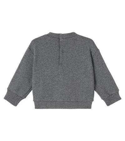 Il Gufo Baby Embroidered Cotton Sweatshirt In Gray