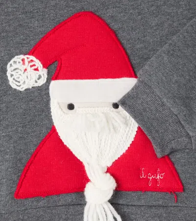 Il Gufo Baby Embroidered Cotton Sweatshirt In Gray