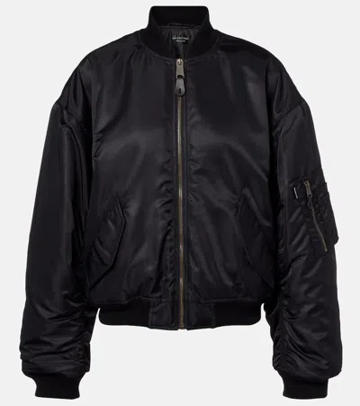 Balenciaga Standard Technical Satin Bomber Jacket In Animal Print