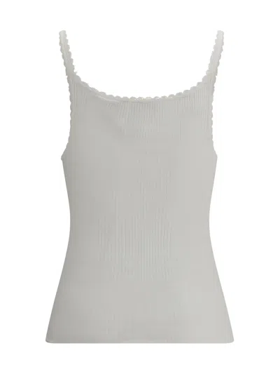 Chloé Women Cotton Tank Top In White