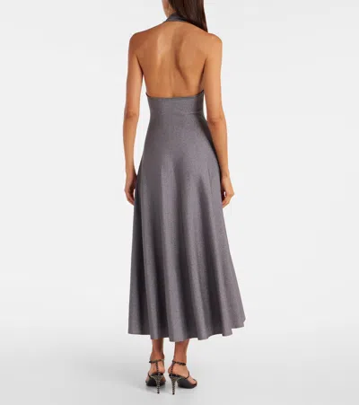 Khaite Melina Halterneck Lamé Maxi Dress In Multi