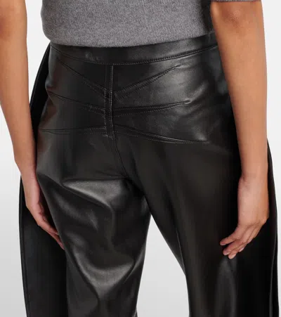 Alaïa High-rise Leather Barrel-leg Pants In Black