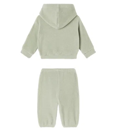 Il Gufo Baby Embroidered Hoodie And Sweatpants Set In Orange