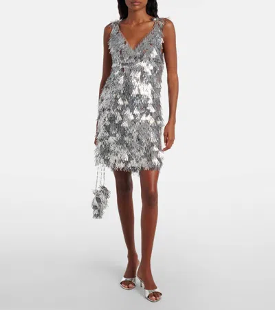 Rabanne Fringed Chainmail Mini Dress In Silver