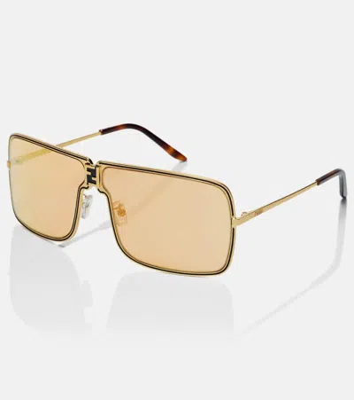Fendi Ness Aviator Sunglasses In Yellow