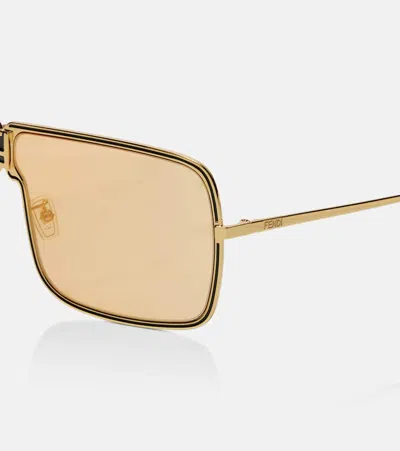 Fendi Ness Aviator Sunglasses In Yellow