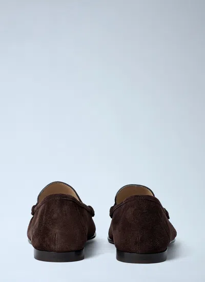 Chloé Women Suede Logo Motif Loafers In Brown
