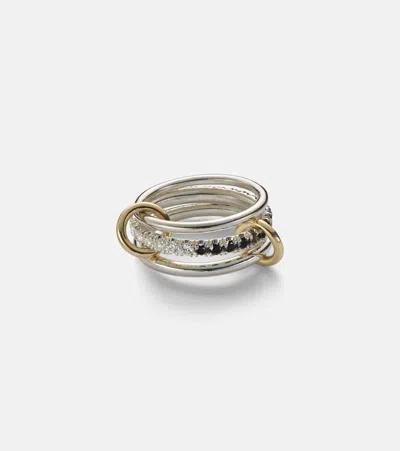 Spinelli Kilcollin Petunia Eclipse Sterling Silver And 18kt Gold Ring With Diamonds In Metallic