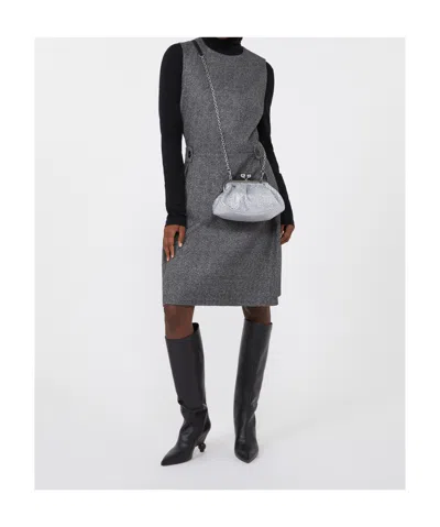 Weekend Max Mara Borsa Pasticcino Small In Raso E Strass Nera Bianco Ottico In Silver