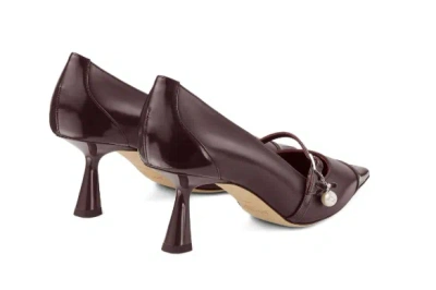 Jimmy Choo 65mm Aren Pearl-embellished Pointed-toe Pumps In Burgundy