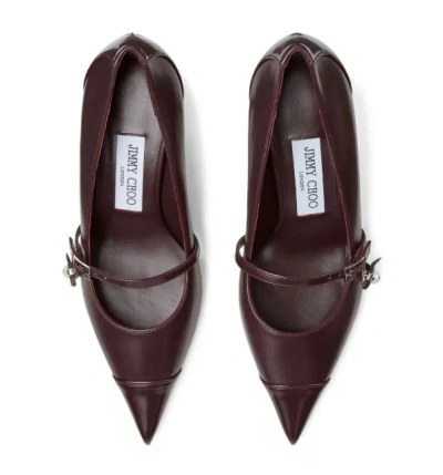 Jimmy Choo 65mm Aren Pearl-embellished Pointed-toe Pumps In Burgundy