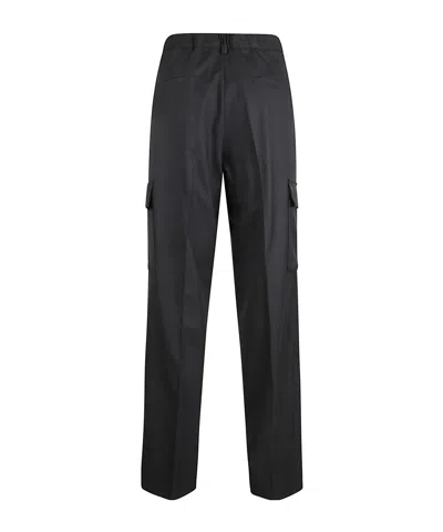 Herno Pleated Cargo Trousers In Black
