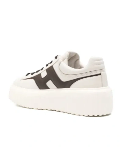 Hogan Leather Logo Sneakers In White