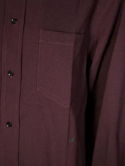 Victoria Beckham Classic White Shirt With Tailored Fit In Brown