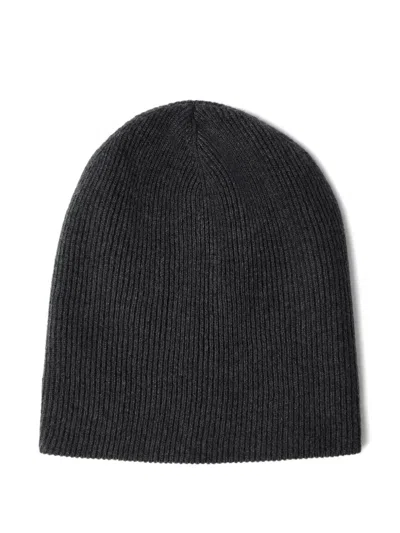 Brunello Cucinelli Cashmere Rib Beanie In Gray