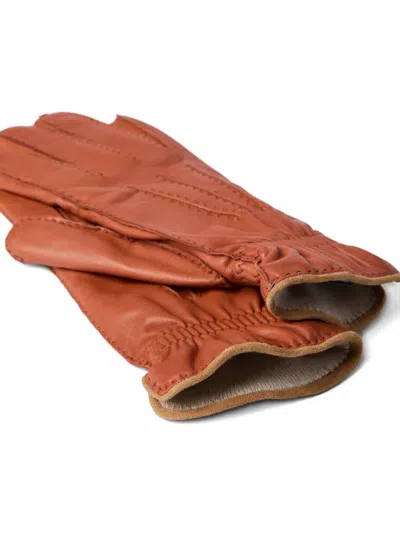 Brunello Cucinelli Nappa Leather Gloves In Brown