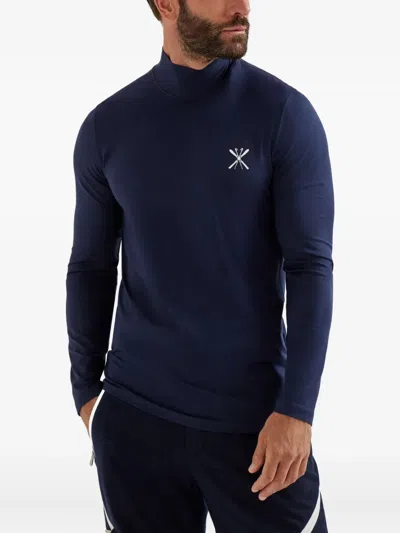Brunello Cucinelli Print Turtleneck T-shirt In Blue