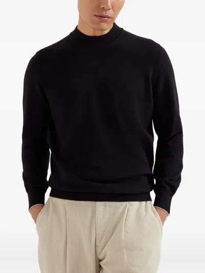Brunello Cucinelli Funnel-neck Sweater In Black