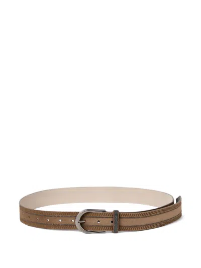 Brunello Cucinelli Suede Embellished Belt In Brown
