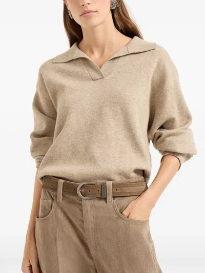 Brunello Cucinelli Suede Embellished Belt In Brown