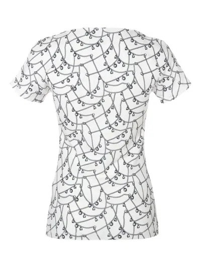 Pre-owned Hermes 2000s Chain-print T-shirt In White