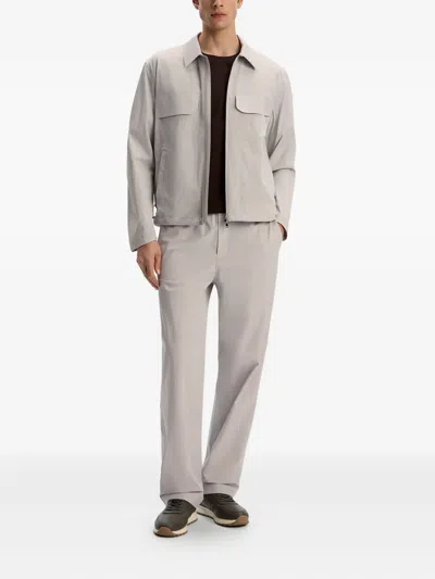 12 Storeez Elasticated Tech-shell Trousers In Gray