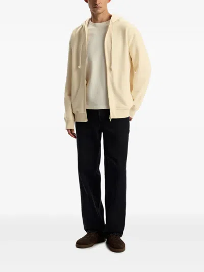 12 Storeez Zip Peached Terry Hoodie In Neutral