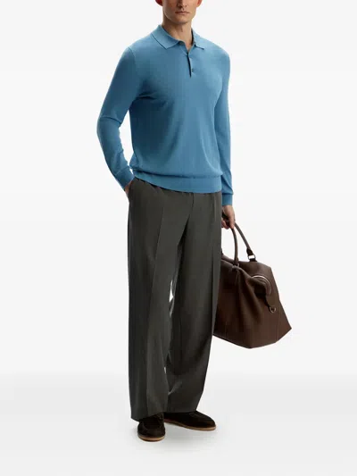 12 Storeez Buttoned Polo Shirt In Blue