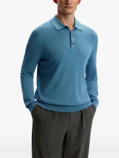 12 Storeez Buttoned Polo Shirt In Blue