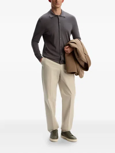 12 Storeez Buttoned Silk-cotton Shirt In Brown