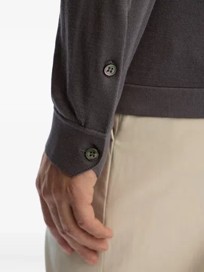 12 Storeez Buttoned Silk-cotton Shirt In Brown