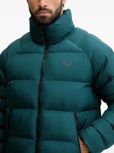 Puma Mono Zip Puffer Jacket In Green