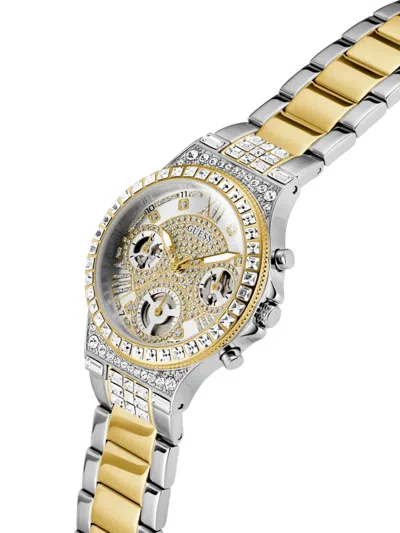 Guess Usa Crystal-embellished Quartz 36mm In Brown