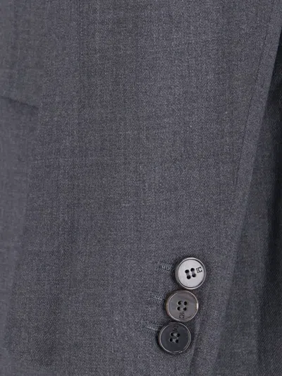 Low Classic Tailored Blazer With Notch Lapel And Pockets In Gray