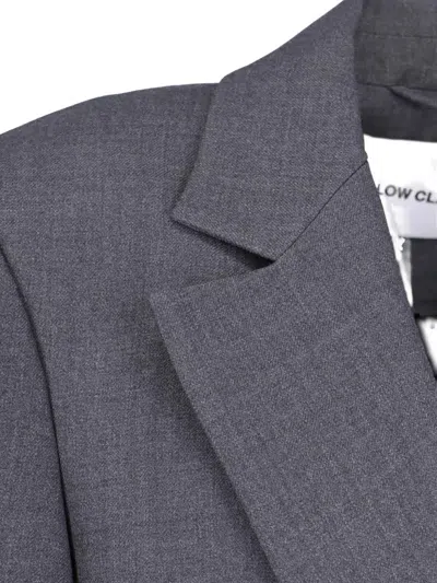 Low Classic Tailored Blazer With Notch Lapel And Pockets In Gray
