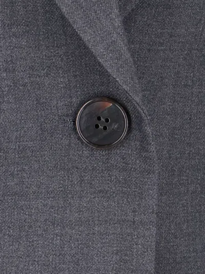 Low Classic Tailored Blazer With Notch Lapel And Pockets In Gray