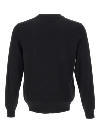 Diktat Diamond-weave Crew-neck Sweater In Black