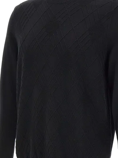 Diktat Diamond-weave Crew-neck Sweater In Black