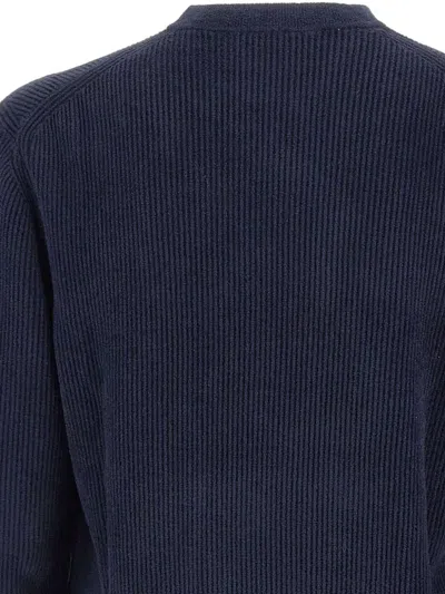 Hugo Boss Corduroy Ribbed Sweater In Blue