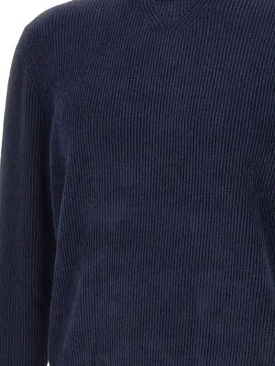 Hugo Boss Corduroy Ribbed Sweater In Blue