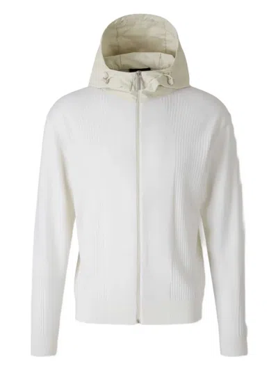 Laminar Ribbed Hooded Knit Sweater In White