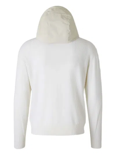 Laminar Ribbed Hooded Knit Sweater In White