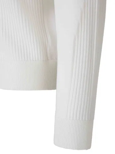 Laminar Ribbed Hooded Knit Sweater In White
