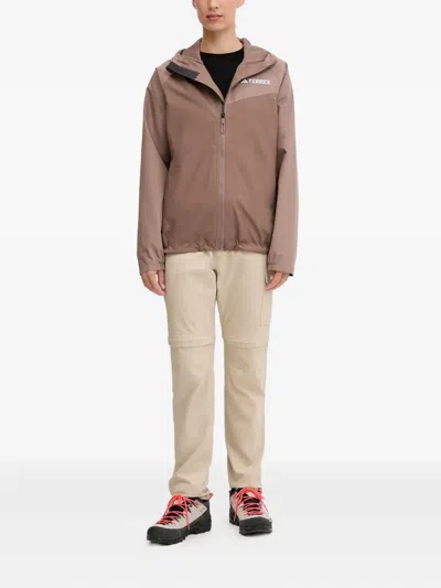 Adidas Originals Hooded Zip Jacket In Brown