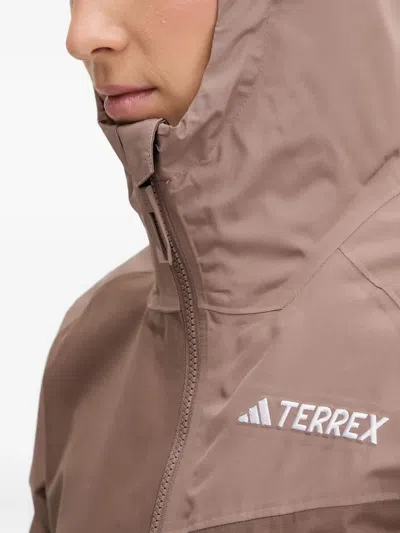 Adidas Originals Hooded Zip Jacket In Brown