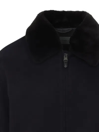 Canali Navy Blue Coach Cashmere Jacket In Blue