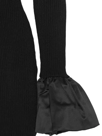 Rotate Birger Christensen Cutout Knit Mini Dress In Black