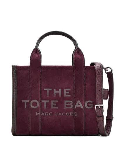 Marc Jacobs Dark Plum The Logo Small Tote In Brown