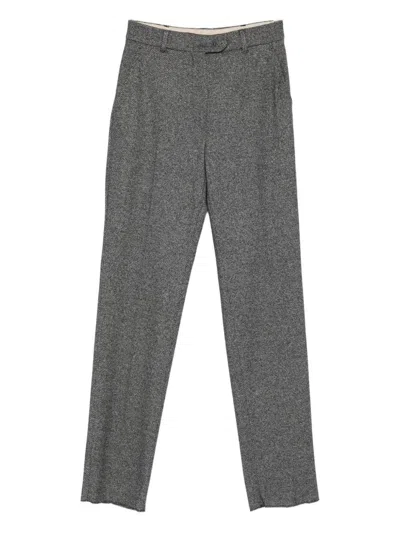 Max Mara Trousers With Embossed Pattern In Gray
