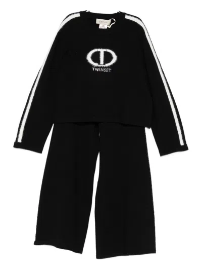 Twinset Kids Tracksuit With Logo In Black